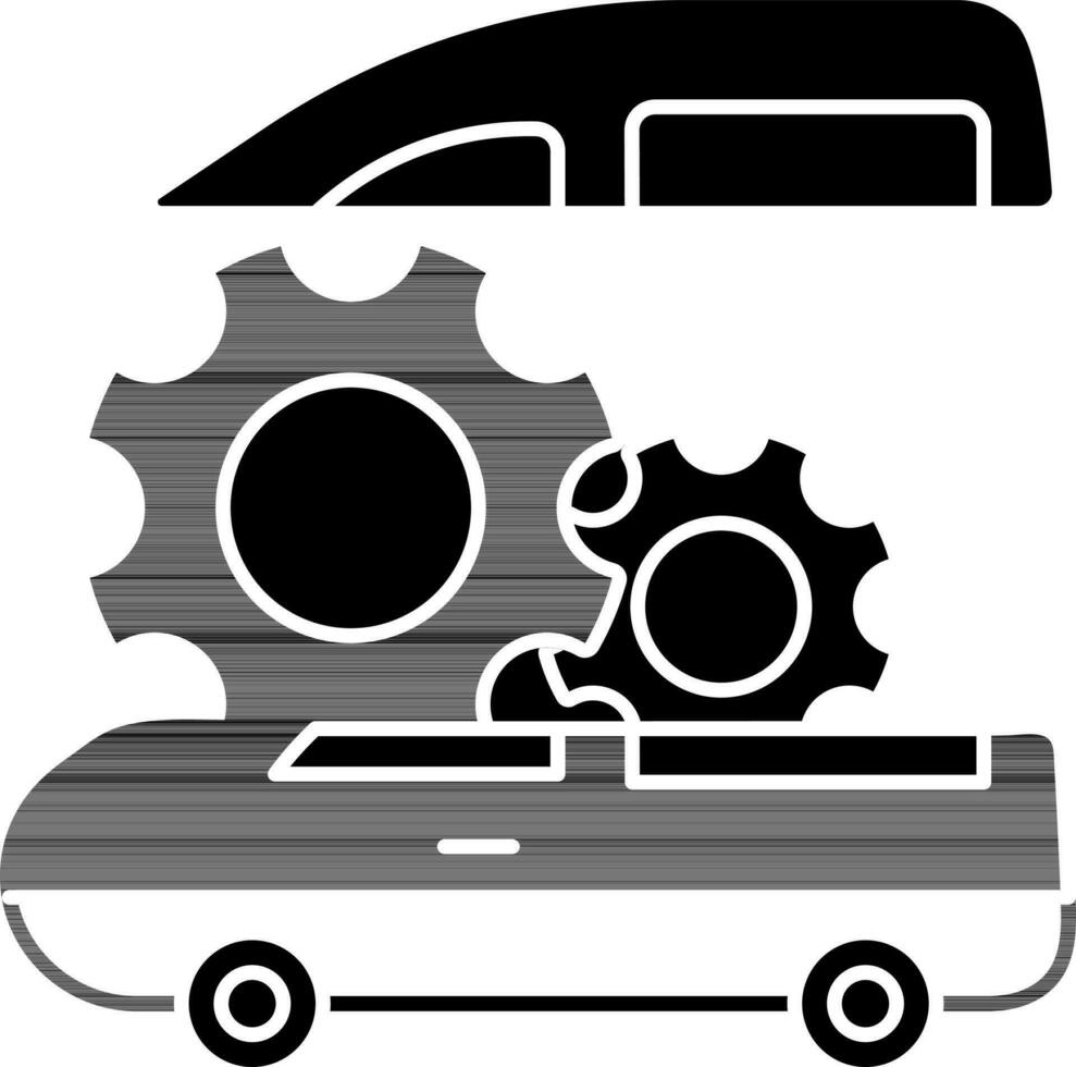 Auto Reparatur Symbol im schwarz und Weiß Farbe. vektor