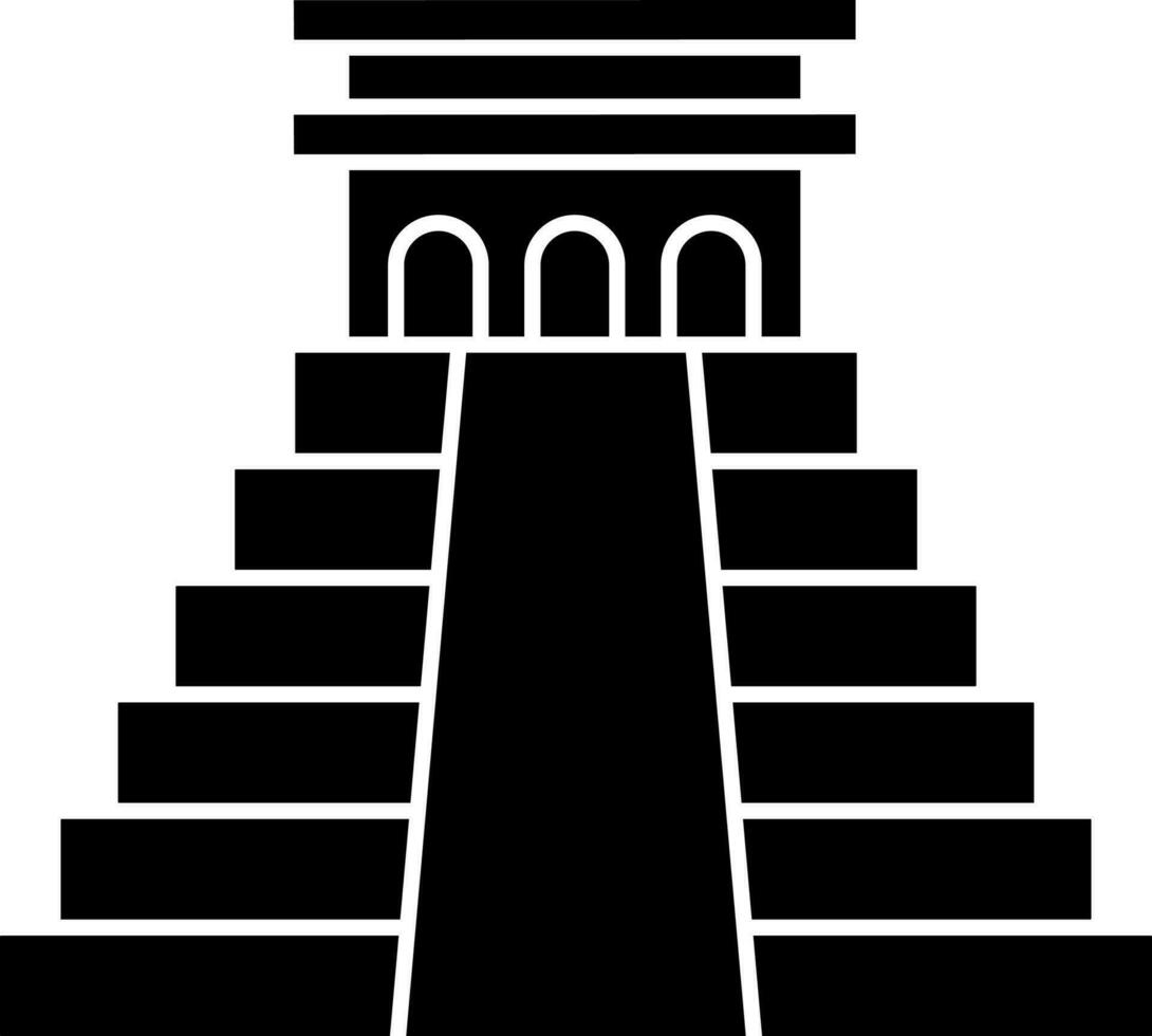 schwarz und Weiß Illustration von chichen itza eben Symbol. vektor