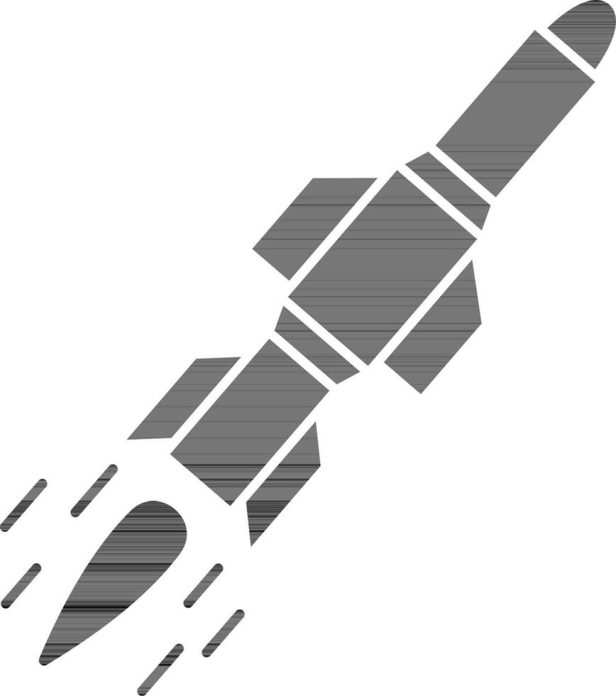 isolerat missil ikon i platt stil. vektor