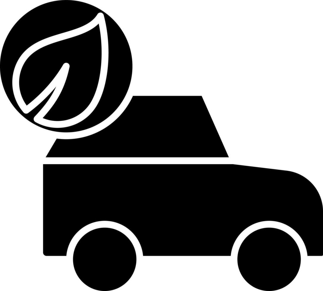 isoliert Öko Auto Symbol im schwarz und Weiß Farbe. vektor