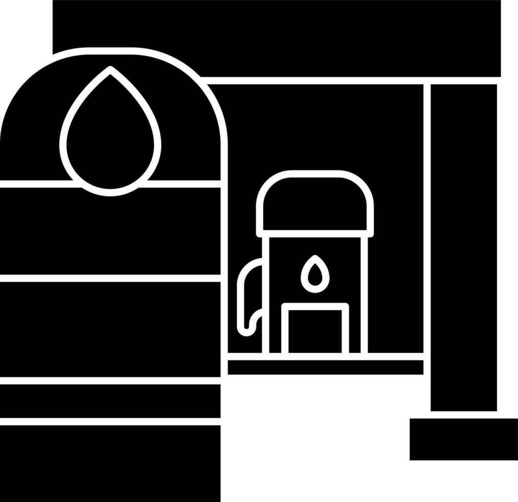 bensin affär ikon i svart och vit Färg. vektor