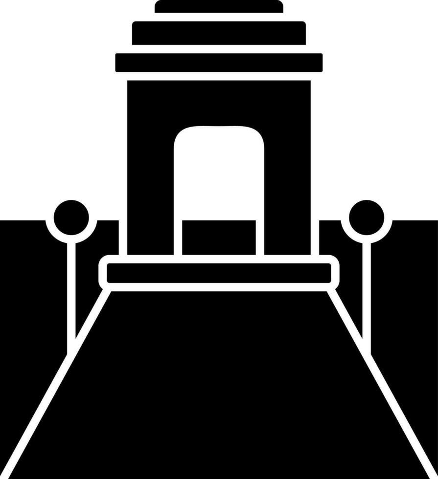 Indien Tor auf rajpath Straße Symbol im eben Stil. vektor