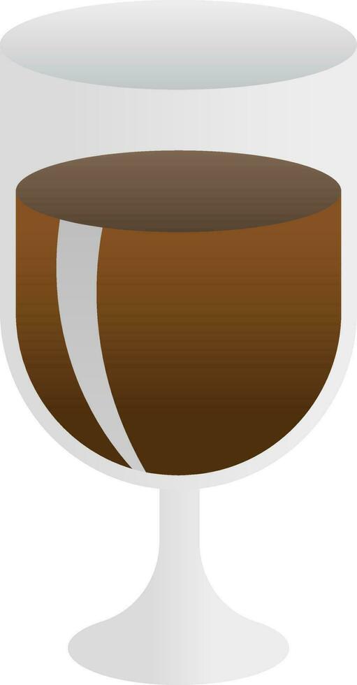 platt stil vin glas ikon i brun Färg. vektor