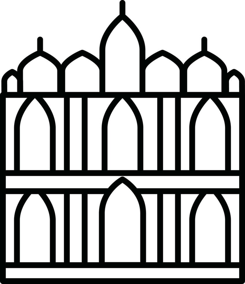 hawa Mahal Symbol im Linie Kunst. vektor