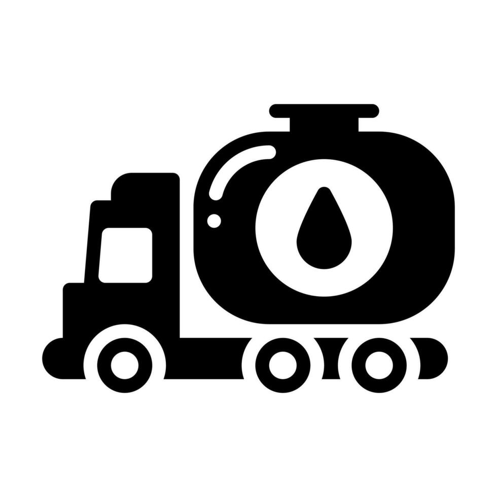 Tanker LKW Glyphe Stil Symbol, Vektor Symbol können Sein benutzt zum Handy, Mobiltelefon, ui, Netz