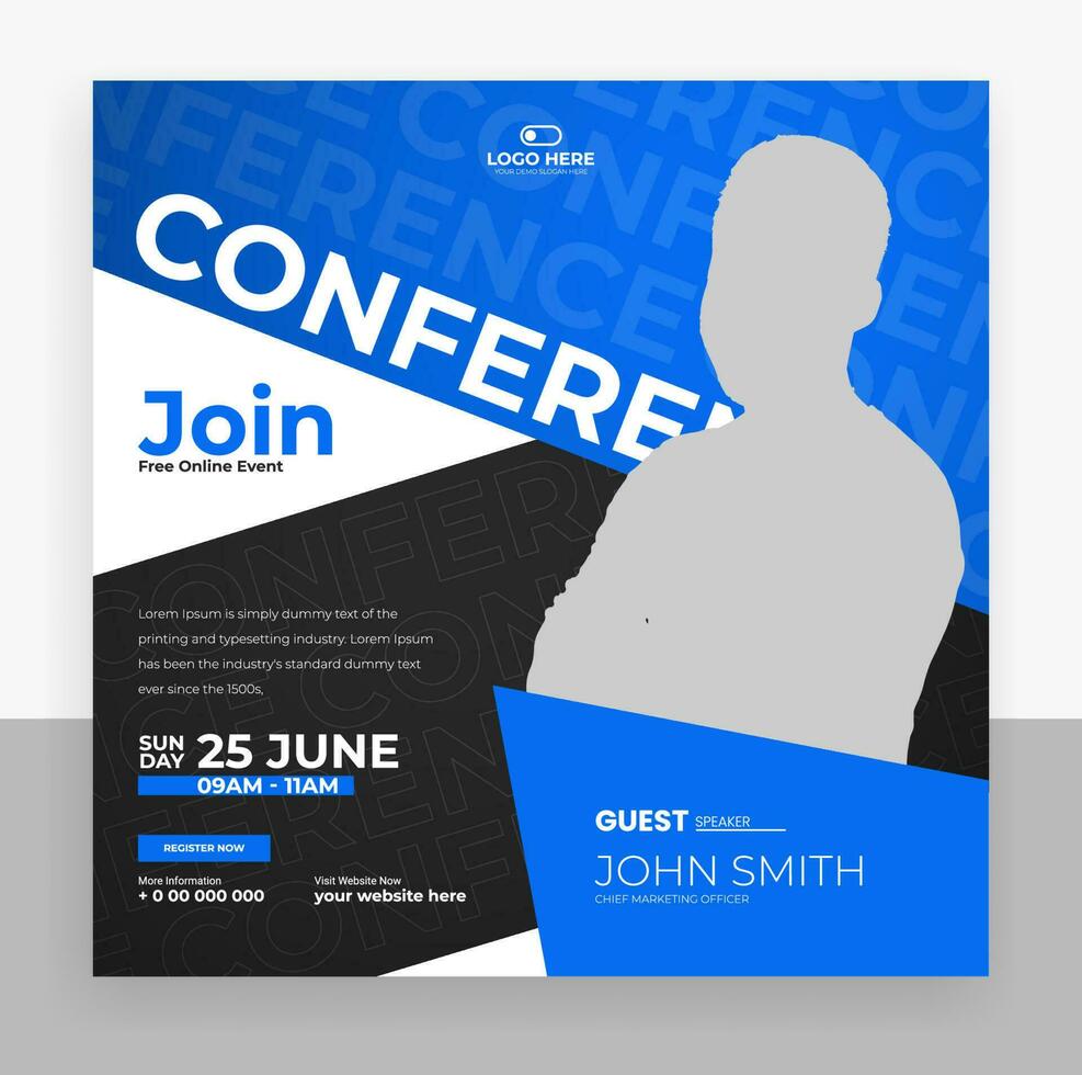 företag konferens social media posta mall vektor
