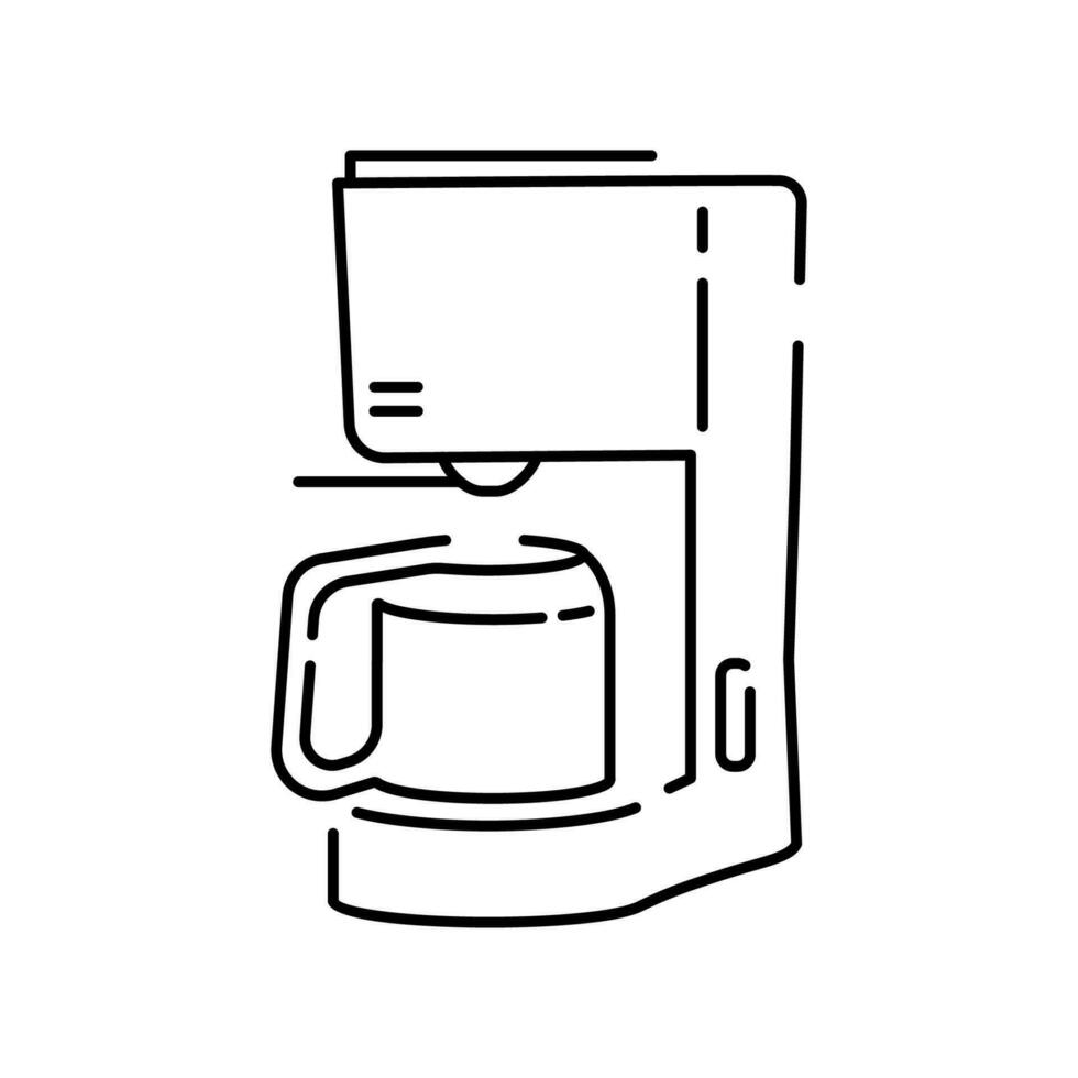 espresso kaffe maskin linje ikon vektor illustration översikt stil design. isolerat på vit bakgrund. kök hushåll apparater.