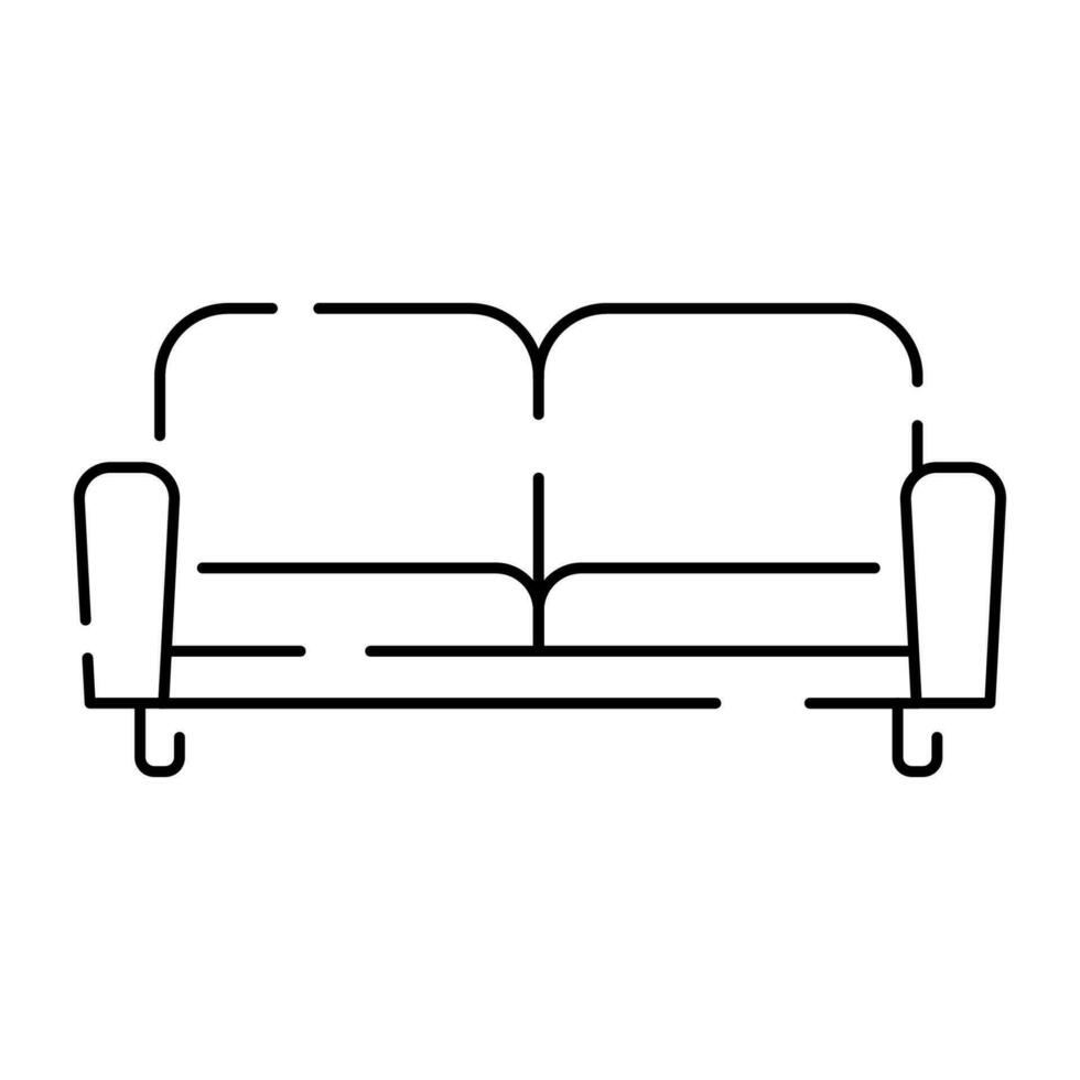 einfach Möbel Vektor Linie Symbole. Zuhause Design Innere. Vektor Sofa.