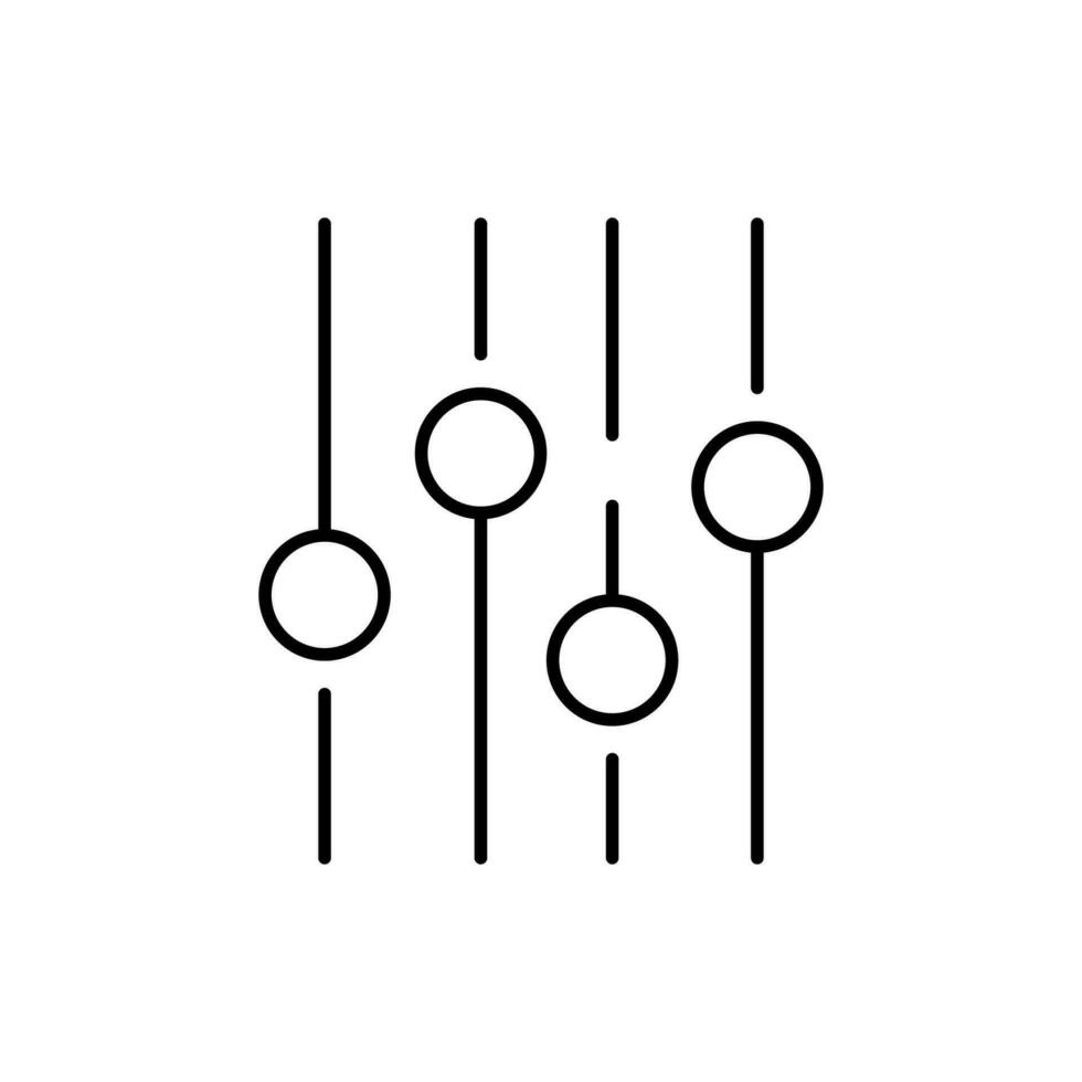 die Einstellungen Taste Symbol. Schieberegler Bar. Vektor Farbe Symbol. Musik- oder Klang Ausgleich.