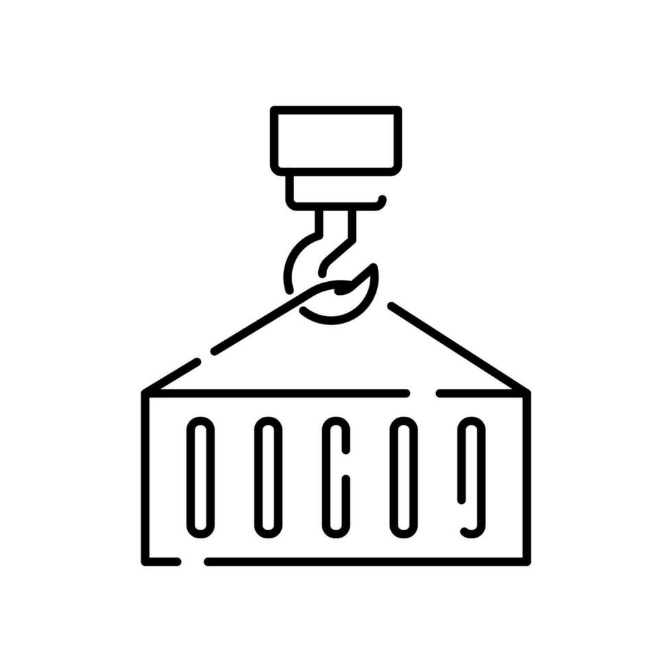 modern Lieferung. Linie Symbol logistisch Netzwerk. Transport mit global Industrie. Ladung Versand Kasten. Schiff Container und Kran. vektor