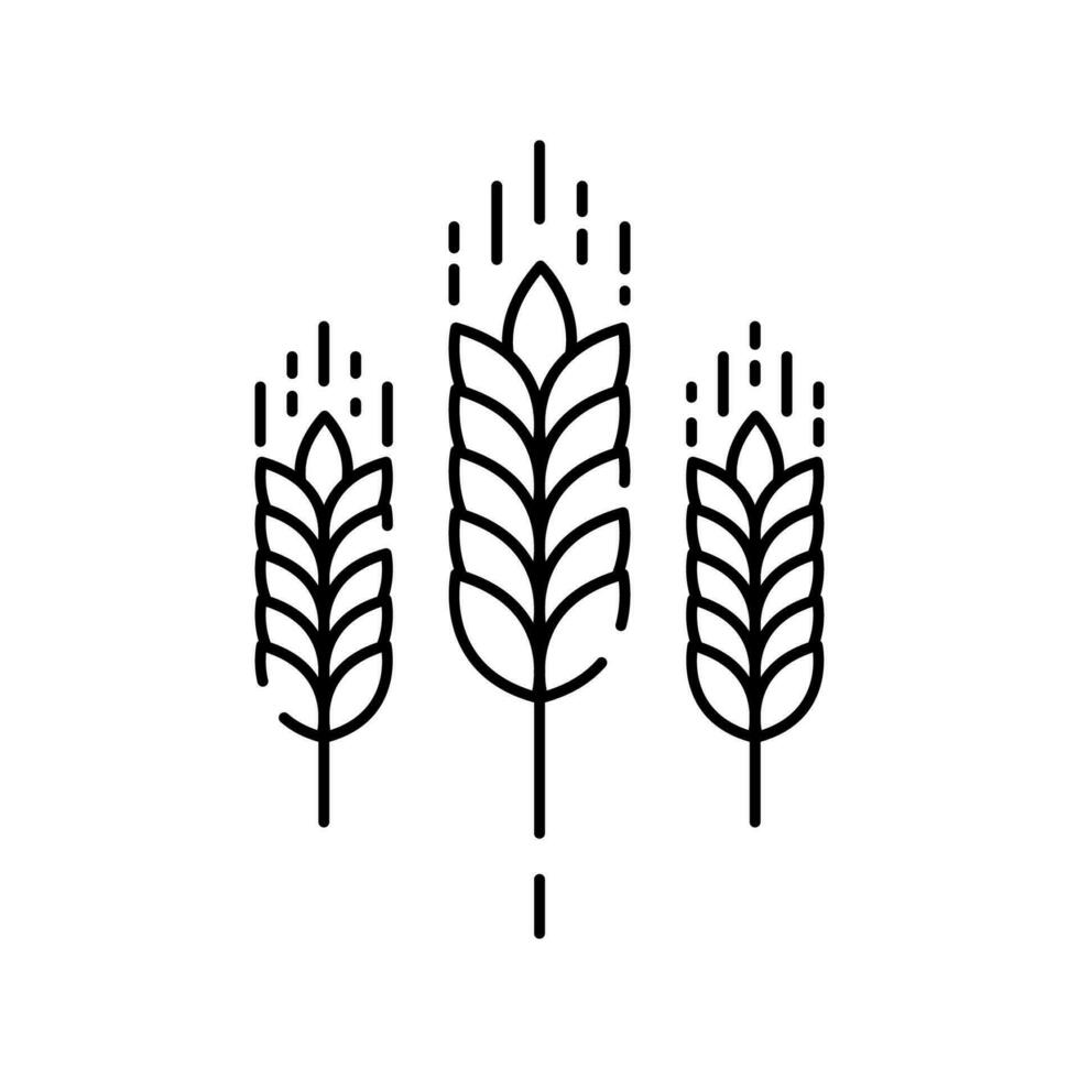 Ernte Vektor Logos mit Weizen Körner. Landwirtschaft und global Landwirtschaft Linie Symbole. Getreide, Weizen und Gerste.