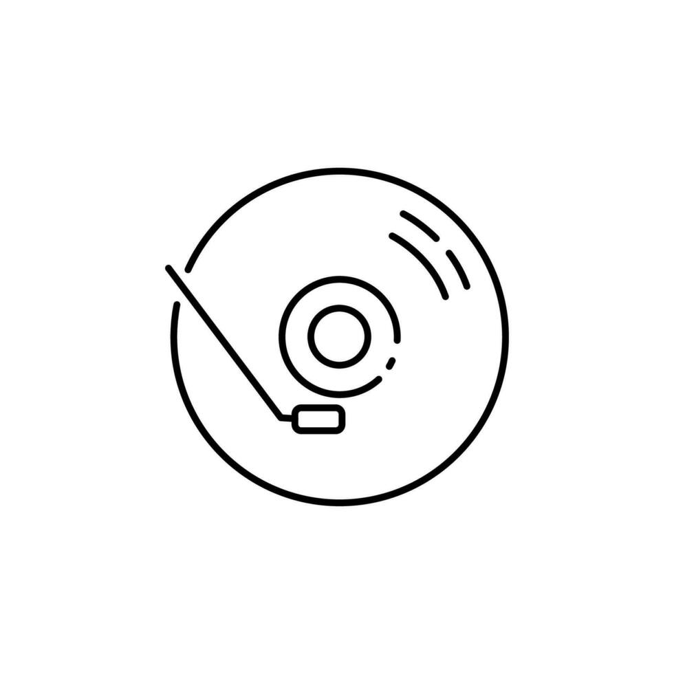 skivspelare linje ikon. fonograf eller spela in spelare och pikap med musik eller ljud. vektor