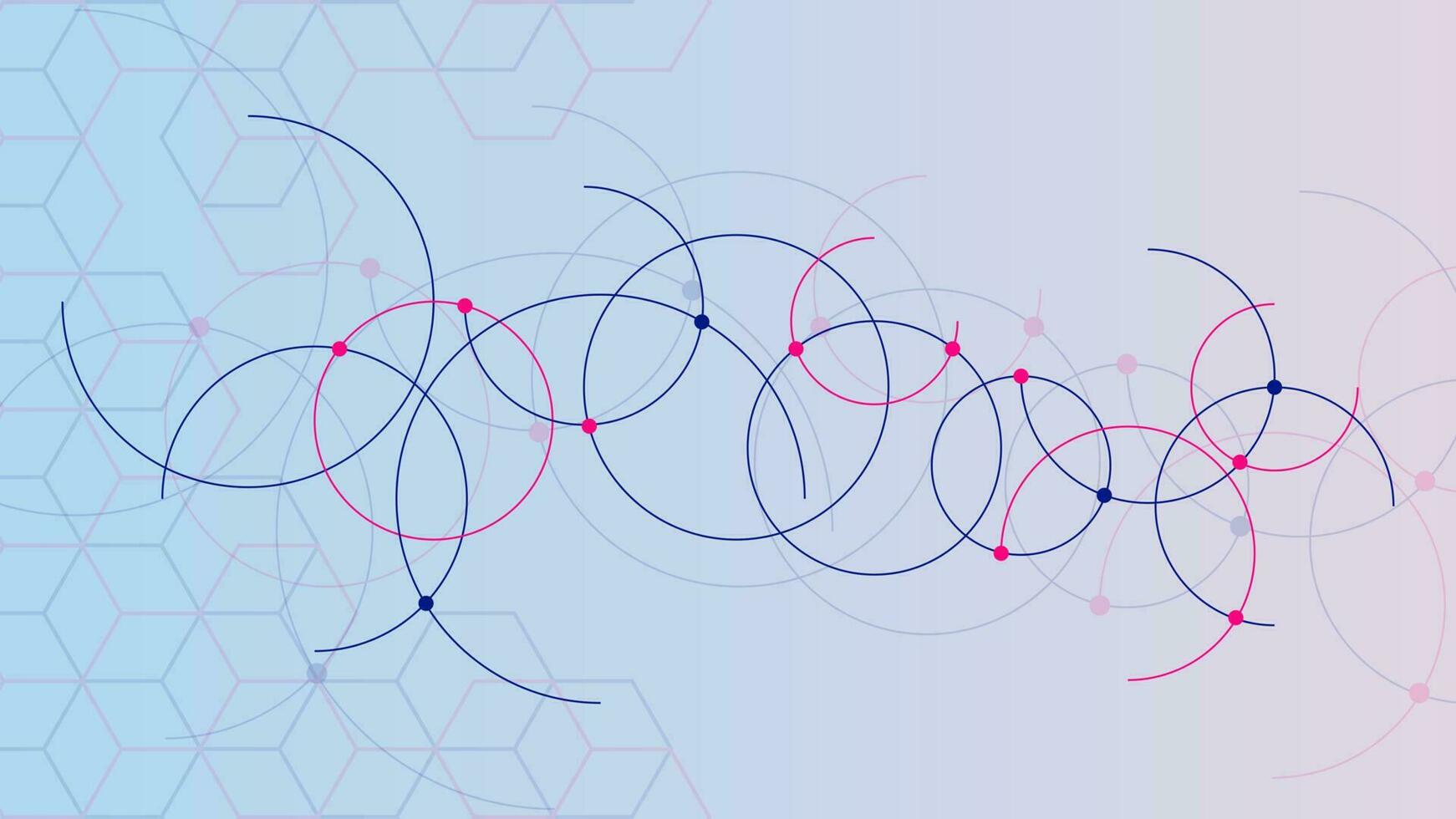 Netzwerk Verbindung Technologie Konzept. abstrakt geometrisch mit bunt in Verbindung gebracht Linien und Punkte Hintergrund. Vektor Illustration.