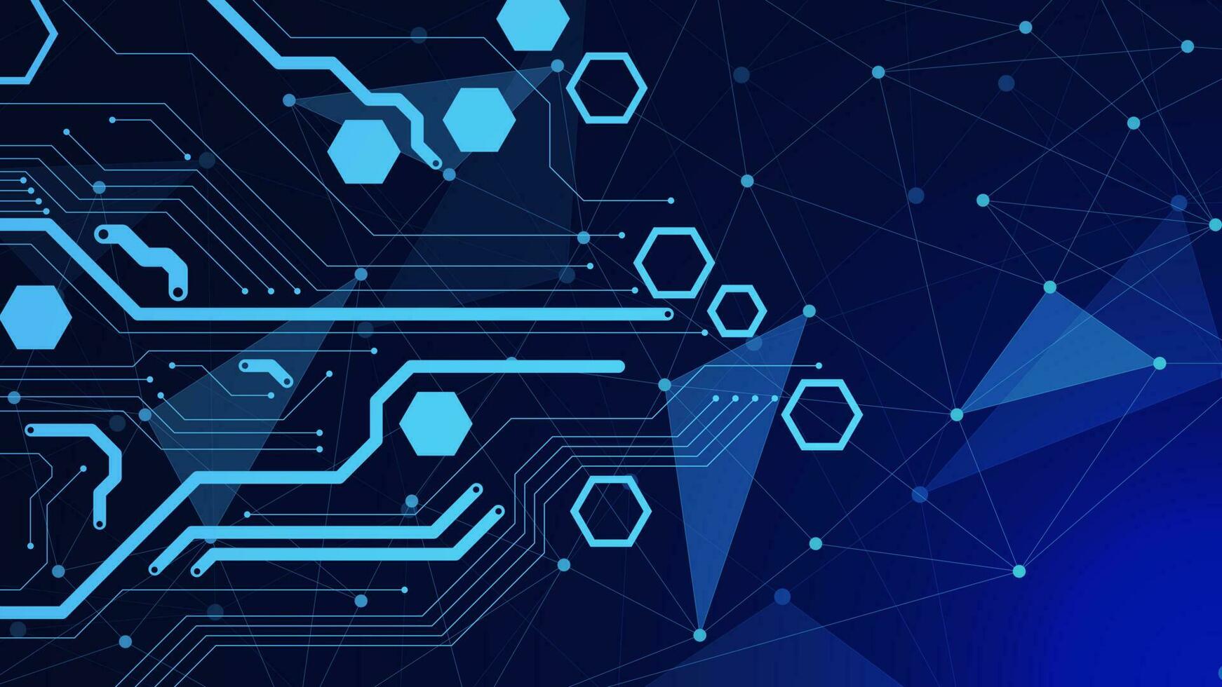 Schaltkreis Tafel Technologie mit verbinden Punkte Linien. Digital groß Daten Visualisierung und global Kommunikation Technologie Konzept Hintergrund. Vektor Illustration.