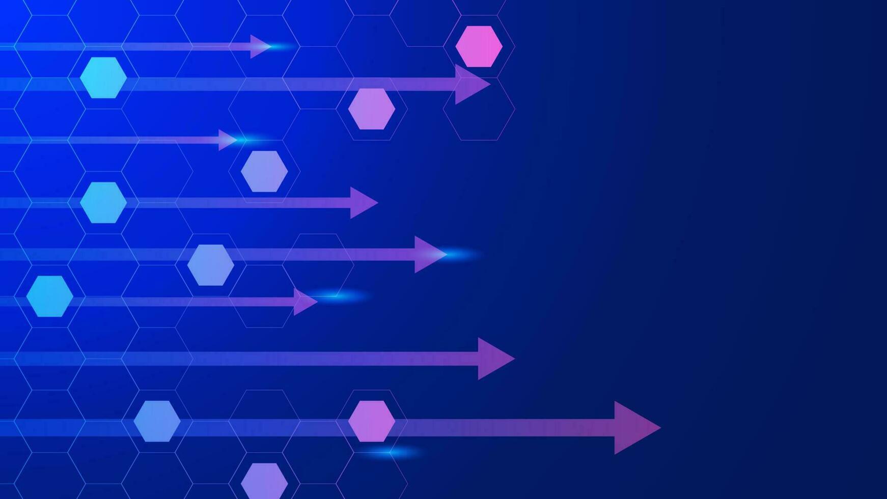 abstrakt lutning hexagoner och pilar för digital teknologi bakgrund begrepp design. vektor illustration.