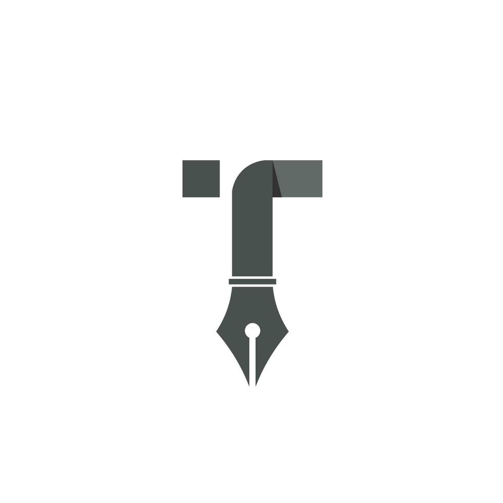 t logotyp design brev abstrakt modern teknologi symbol vektor