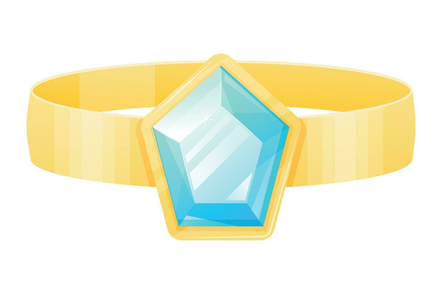 Gold Engagement Ring mit ein funkelnd Diamant Edelstein. Vektor isoliert weiblich Karikatur Schmuck.