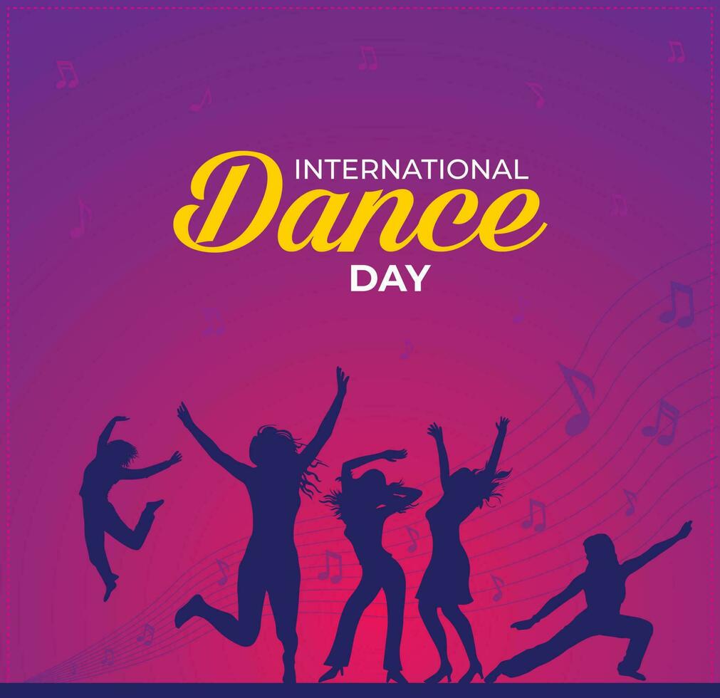 International tanzen Tag. Vorlage zum Hintergrund, Banner, Karte, Poster. Vektor Illustration.