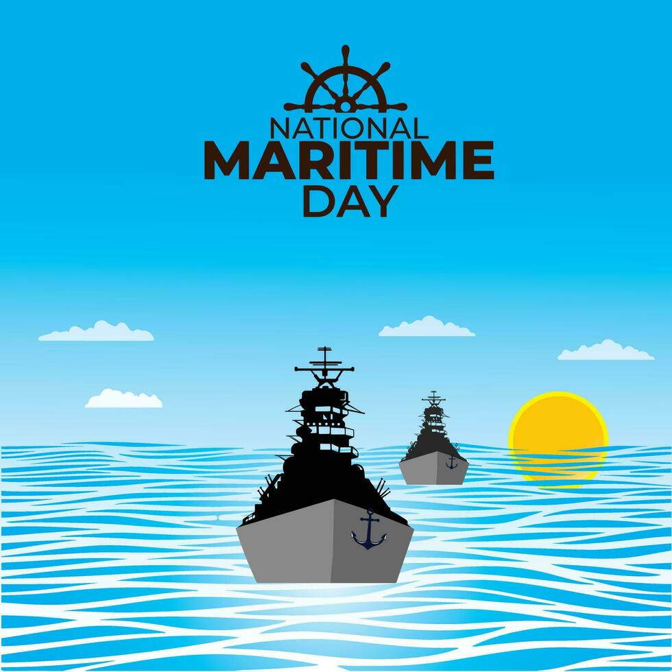 National maritim Tag. abstrakt Design und Hintergrund. Vektor Illustration.