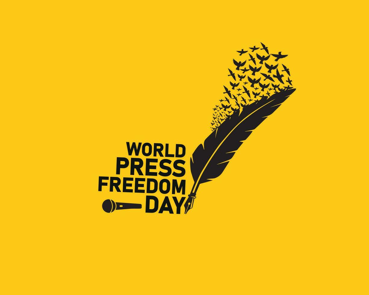 Welt Drücken Sie Freiheit Tag Vektor Illustration. Welt Drücken Sie Freiheit Tag. kann 3 Drücken Sie Freiheit Tag Konzept. Ende Straflosigkeit zum Verbrechen gegen Journalisten.
