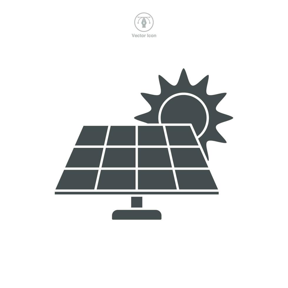 sol- panel ikon symbol mall för grafisk och webb design samling logotyp vektor illustration