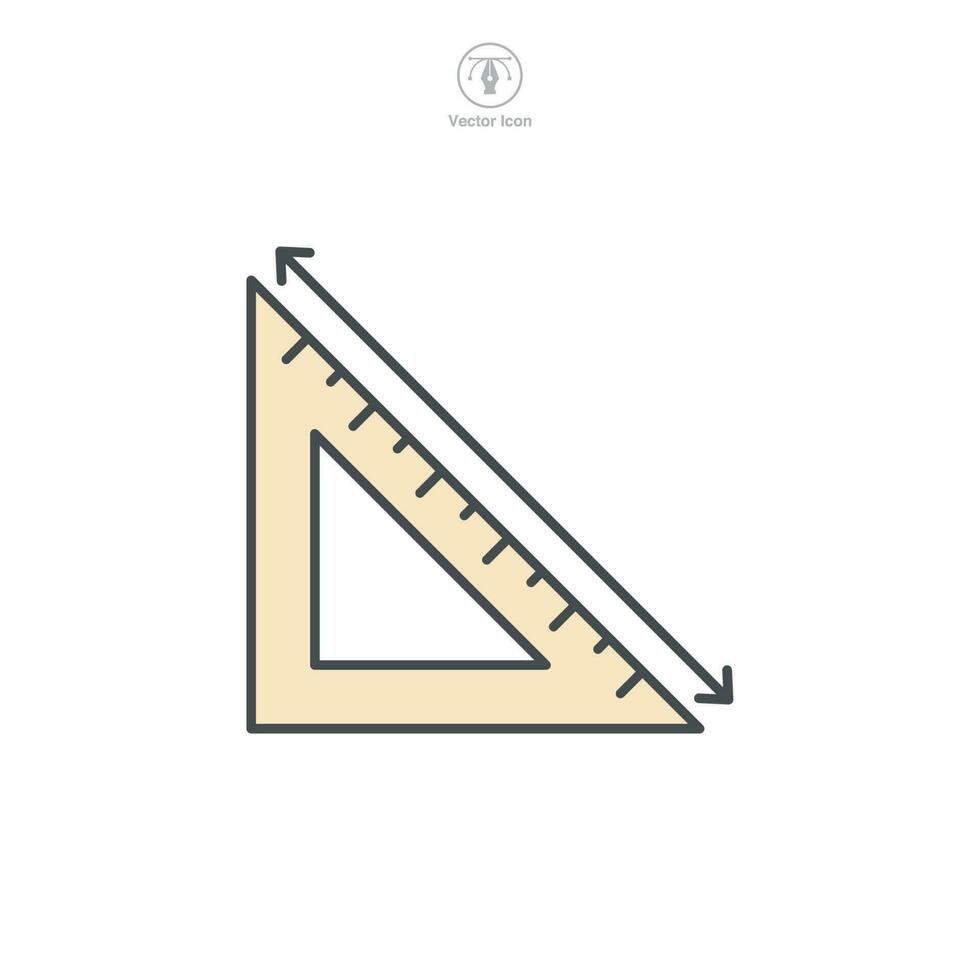 linjal. triangel mått gradskiva ikon symbol mall för grafisk och webb design samling logotyp vektor illustration