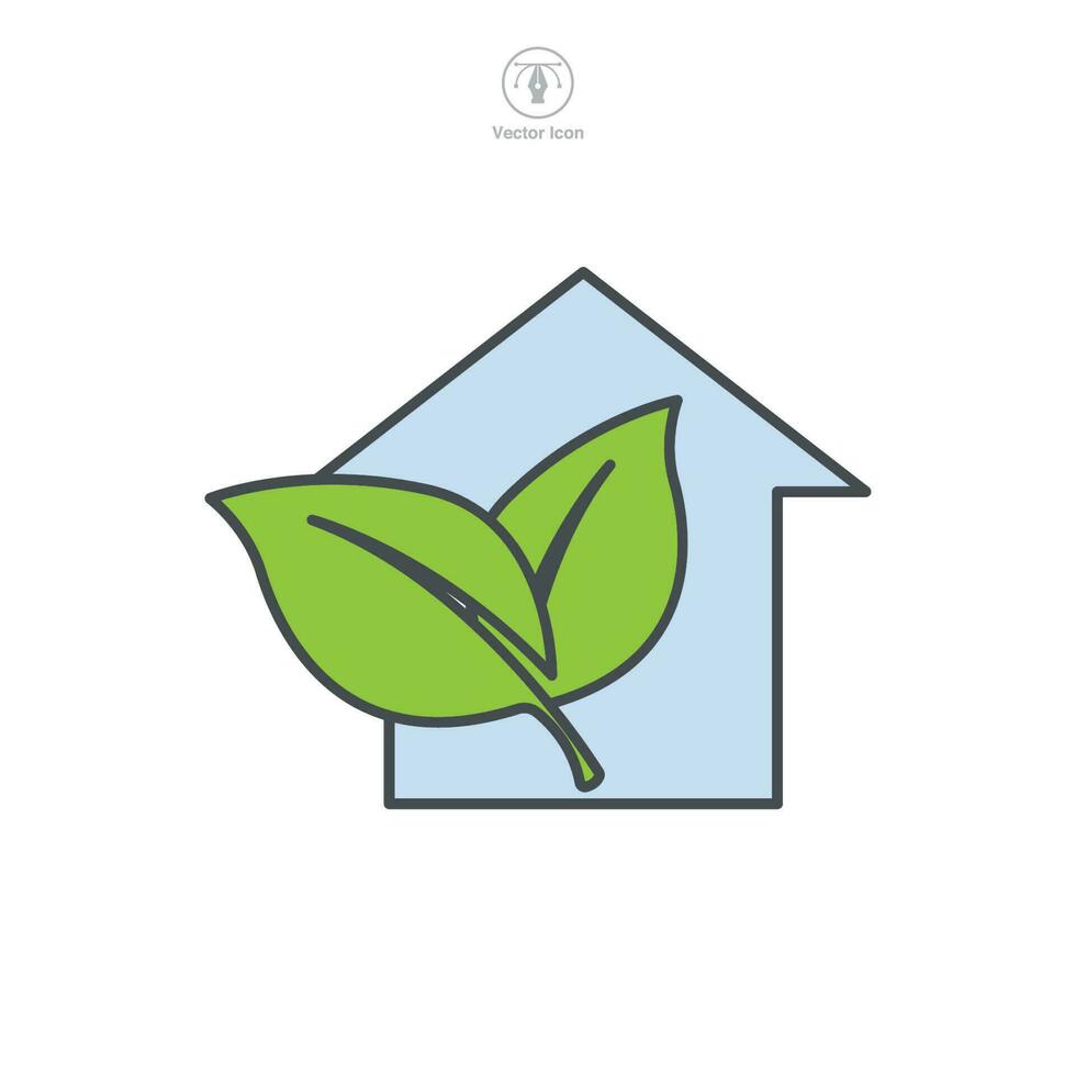 eco hus ikon symbol mall för grafisk och webb design samling logotyp vektor illustration