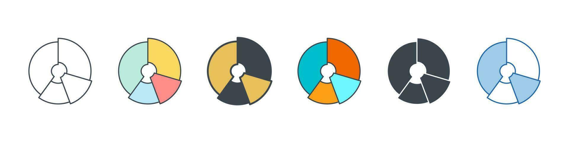 paj Diagram ikon symbol mall för grafisk och webb design samling logotyp vektor illustration