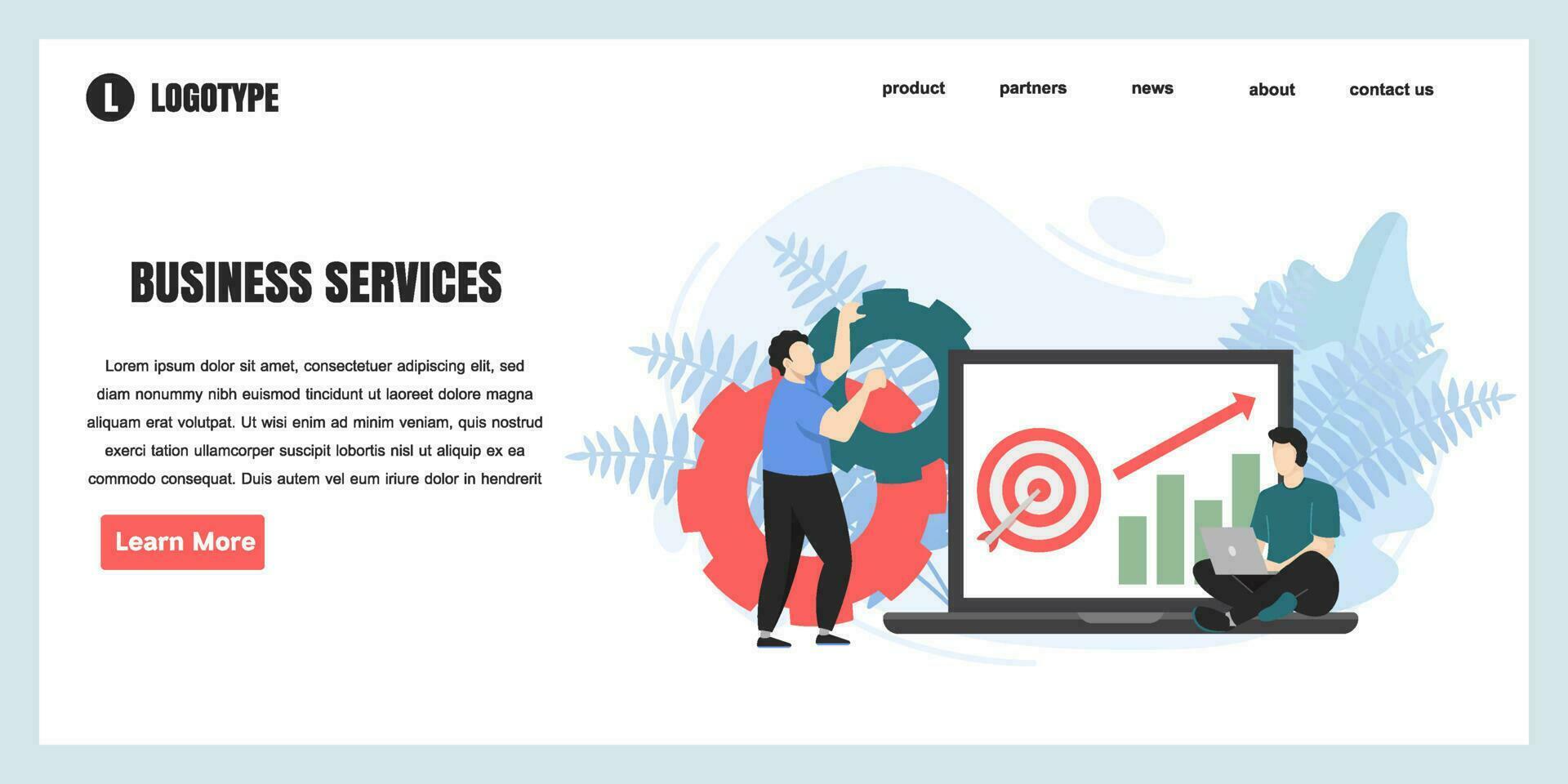webb sida design mallar för företag tjänster begrepp illustration, perfekt för webb sida design, baner, mobil app, landning sida, platt vektor illustration