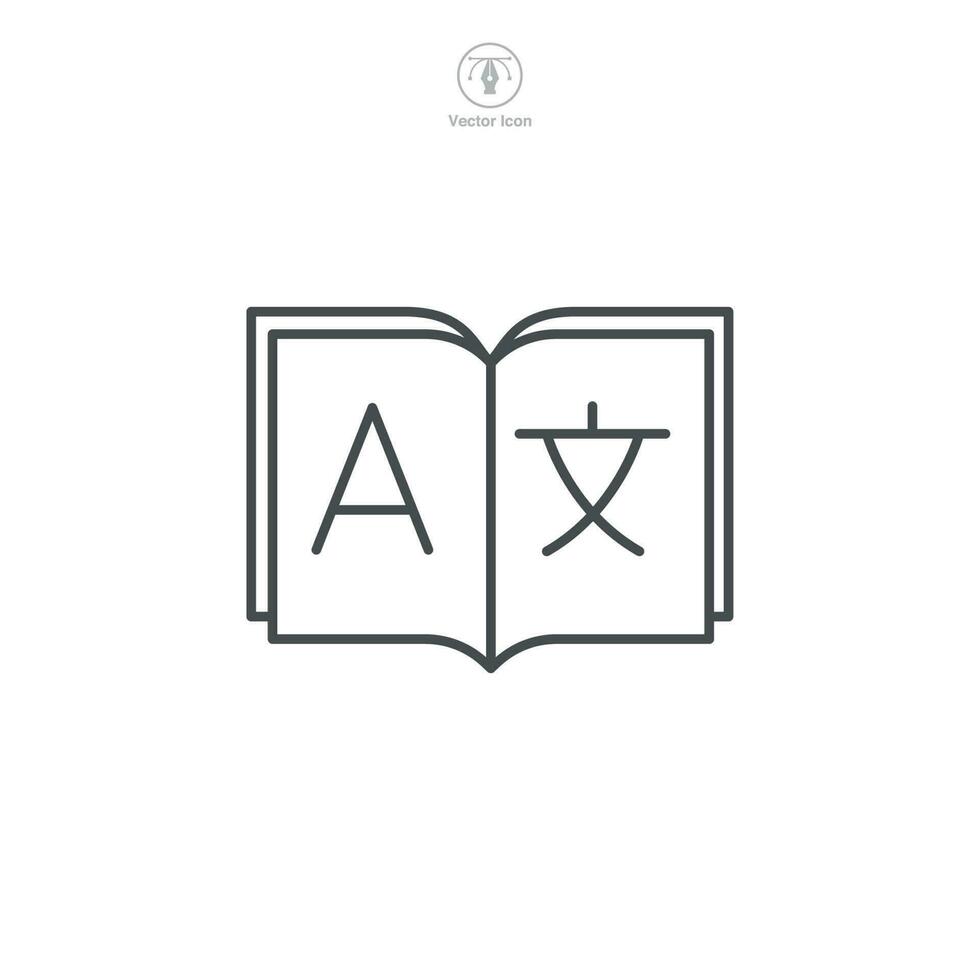 språk inlärning ikon symbol mall för grafisk och webb design samling logotyp vektor illustration