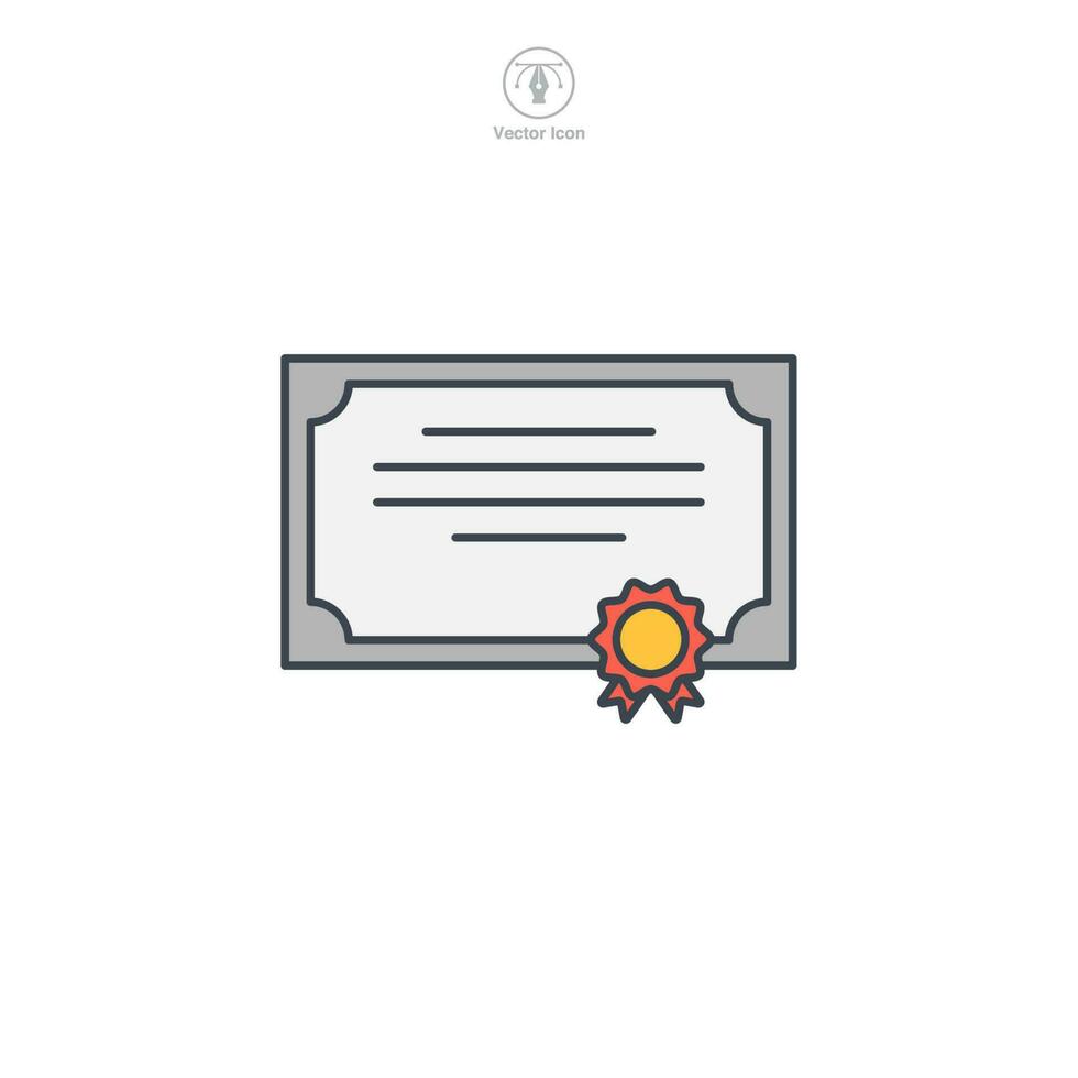 certifikat ikon symbol mall för grafisk och webb design samling logotyp vektor illustration