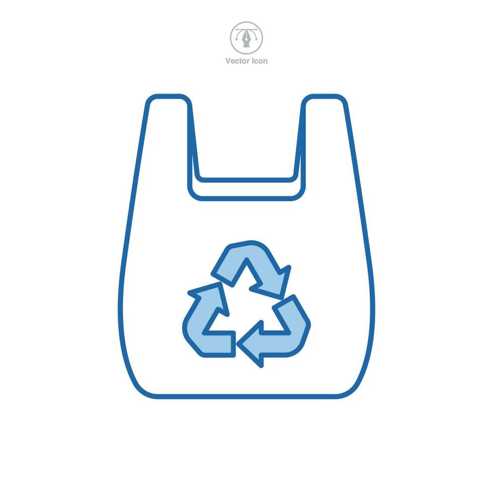 plast väska med återvinna tecken ikon symbol mall för grafisk och webb design samling logotyp vektor illustration