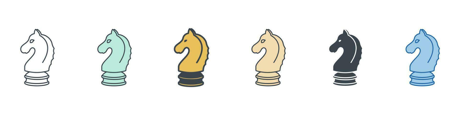 häst schack. företag strategi ikon symbol mall för grafisk och webb design samling logotyp vektor illustration