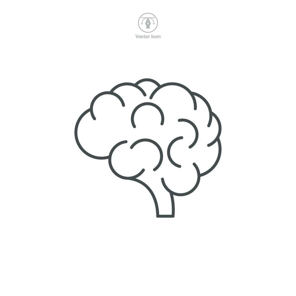 mänsklig hjärna ikon symbol mall för grafisk och webb design samling logotyp vektor illustration