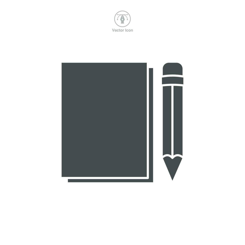 Papier und Bleistift Symbol Symbol Vorlage zum Grafik und Netz Design Sammlung Logo Vektor Illustration