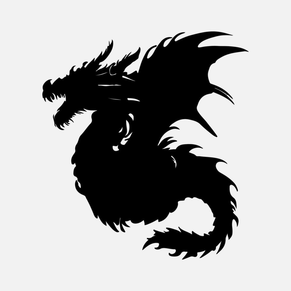 schwarz Drachen Vektor Silhouette