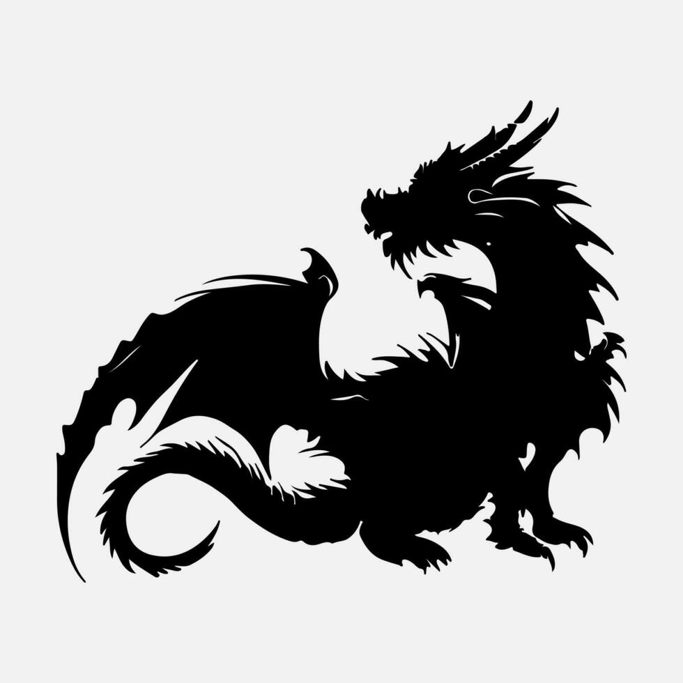 schwarz Drachen Vektor Silhouette