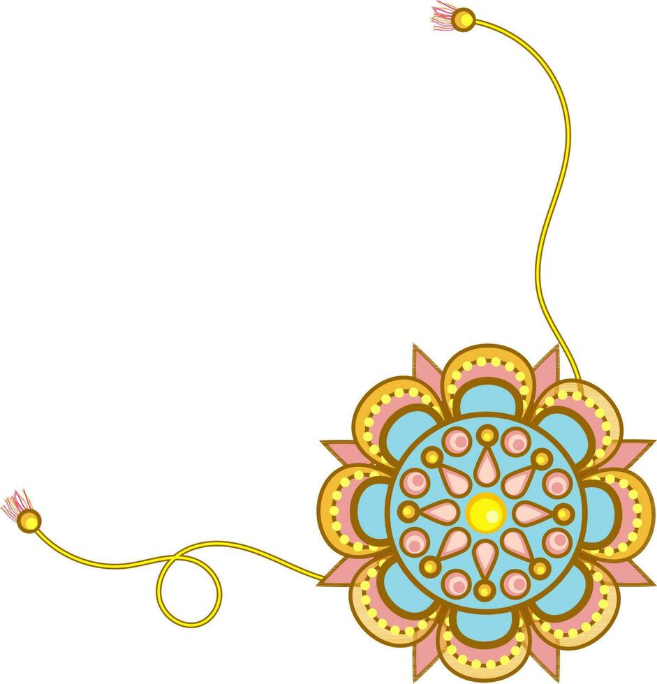 Blumen- Rakhi Armband Element im eben Stil. vektor