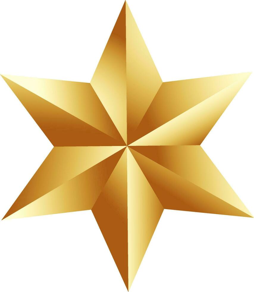 isoliert Illustration von 3d golden Stern. vektor