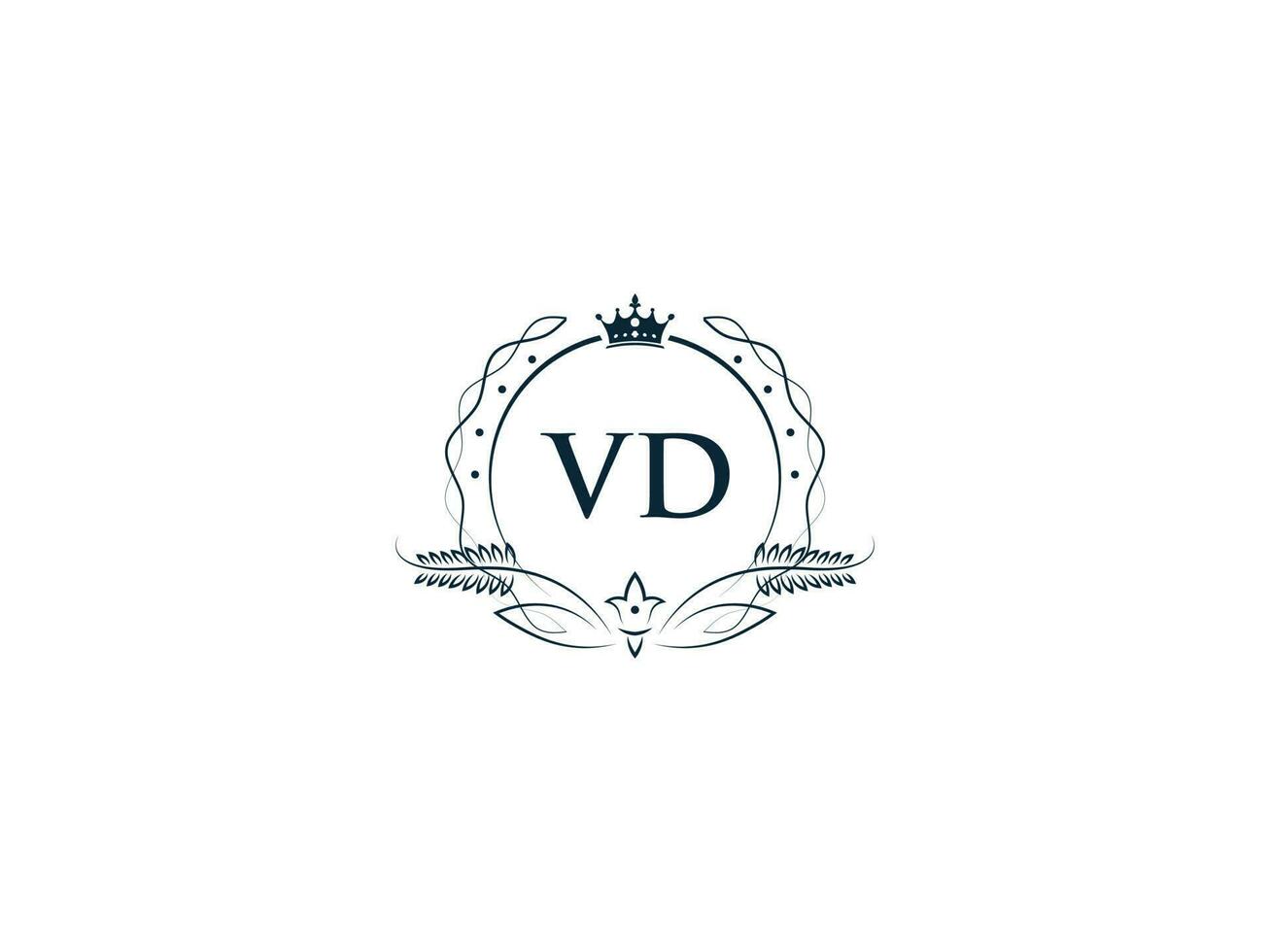 Initiale vd Logo Brief Design, minimal königlich Krone vd dv feminin Logo Symbol vektor