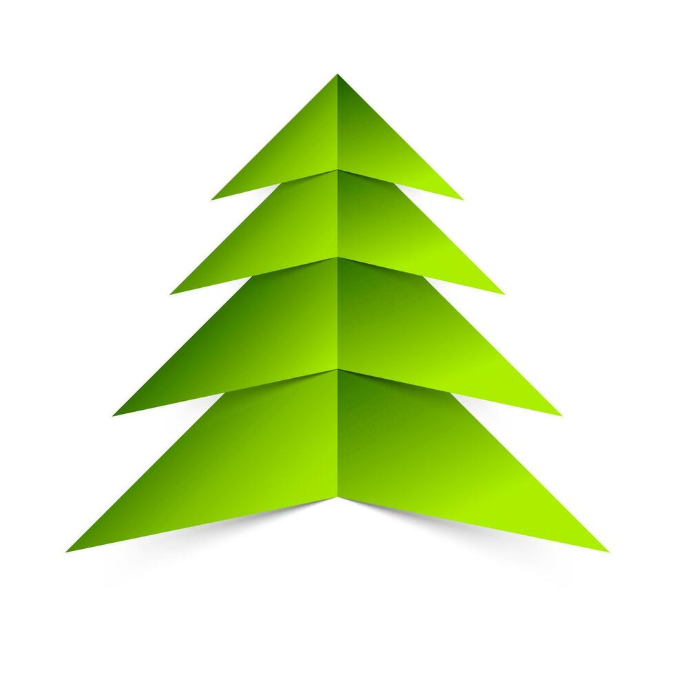 Papier Weihnachten Baum im Grün Farbe. vektor