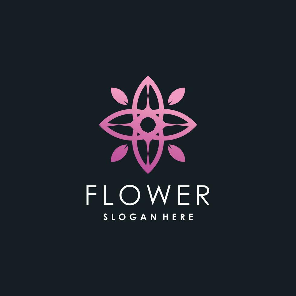 blomma logotyp vektor med modern abstrakt stil