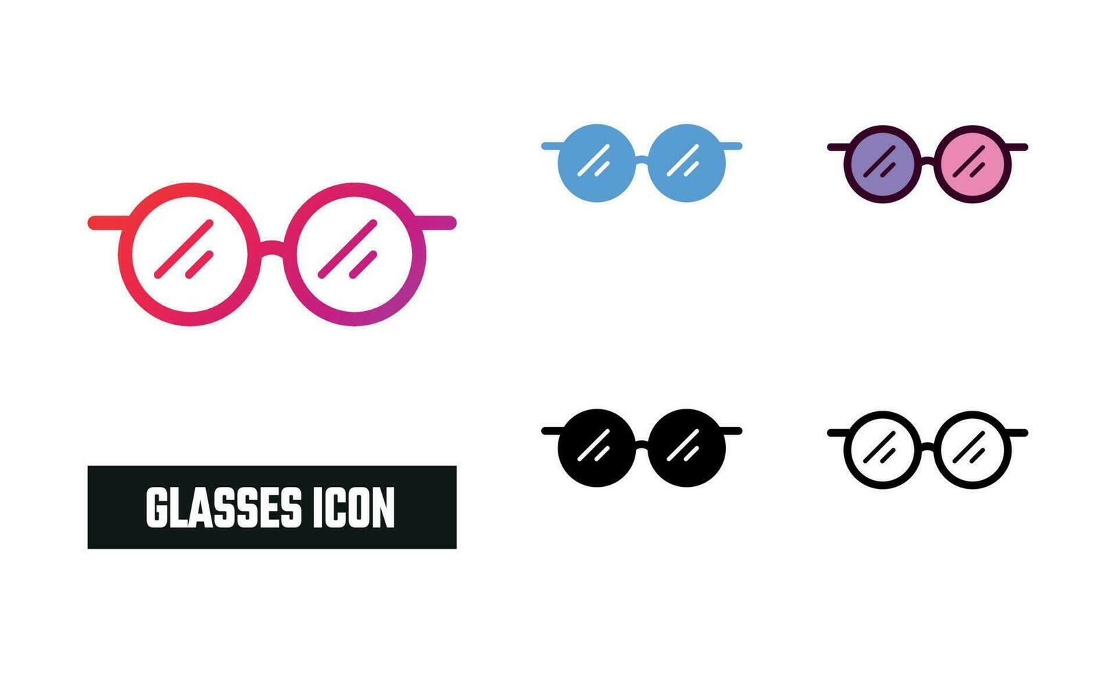 Brille Symbol einstellen Vektor Illustration