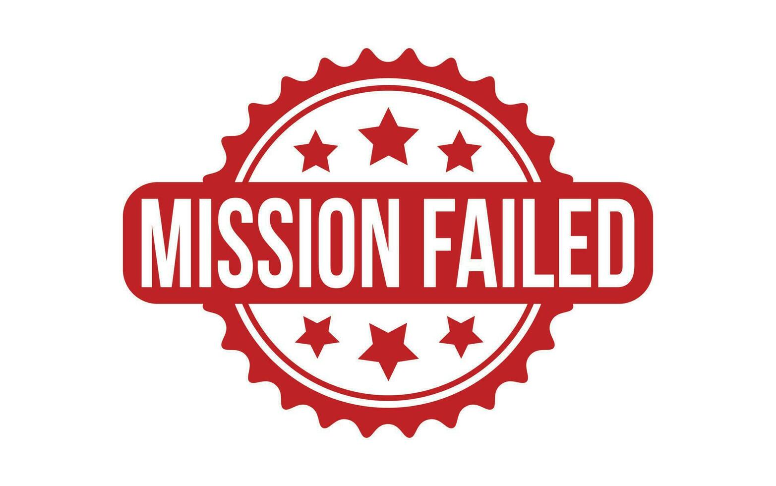 Mission gescheitert Gummi Briefmarke Siegel Vektor
