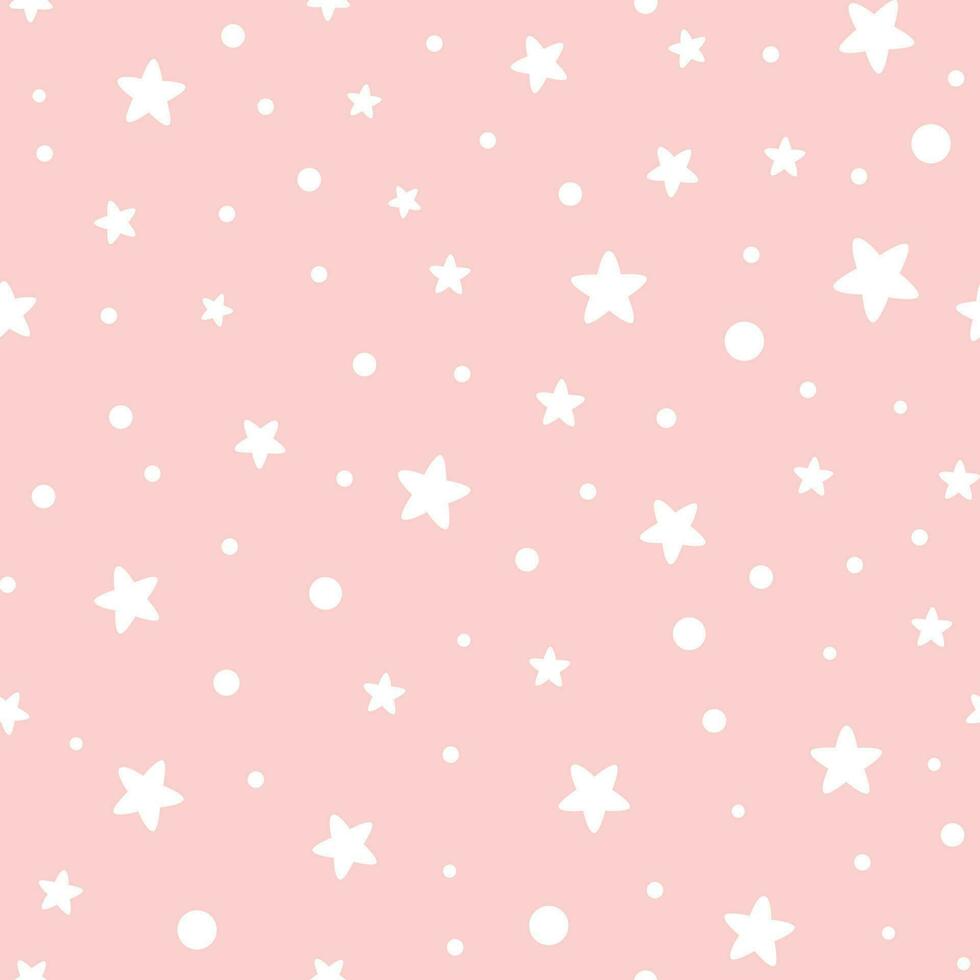 rosa sömlös mönster stjärnor geometrisk bakgrund ljuv rosa mall design för flicka bebis dusch inbjudan abstrakt vektor illustration för xmas tapet, slå in, tyg, textil- trasa prickad mönster