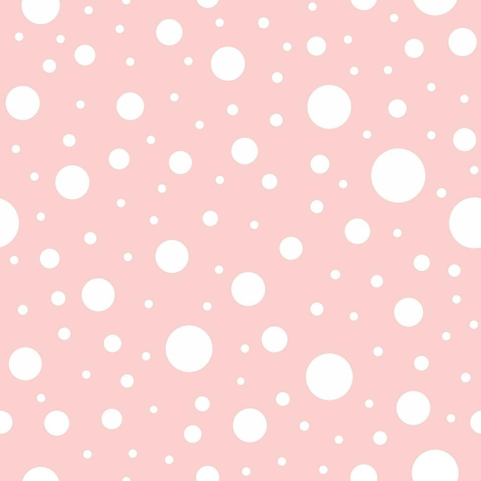 Rosa nahtlos Muster gepunktet geometrisch Hintergrund Süss Rosa Vorlage Design zum Mädchen Baby Dusche Einladung abstrakt Vektor Illustration zum Weihnachten Hintergrund, wickeln, Stoff, Textil- Stoff gepunktet Muster