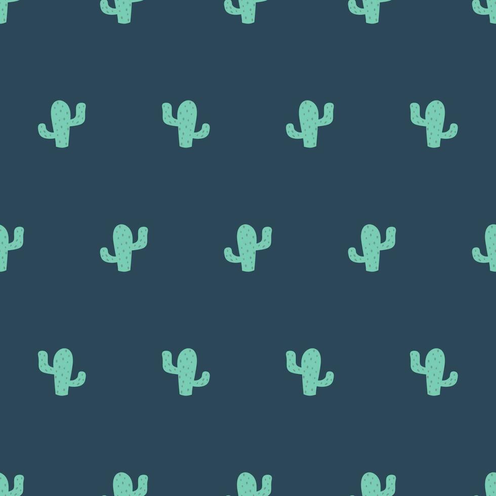 süß Kaktus nahtlos Muster. Junge Grün grau Hintergrund männlich Kleidung. Mexikaner klassisch Kaktus Hintergrund wiederholen Vorlage zum Kleider Textilien T-Shirt Design Vektor Illustration Gekritzel einfach Stil.
