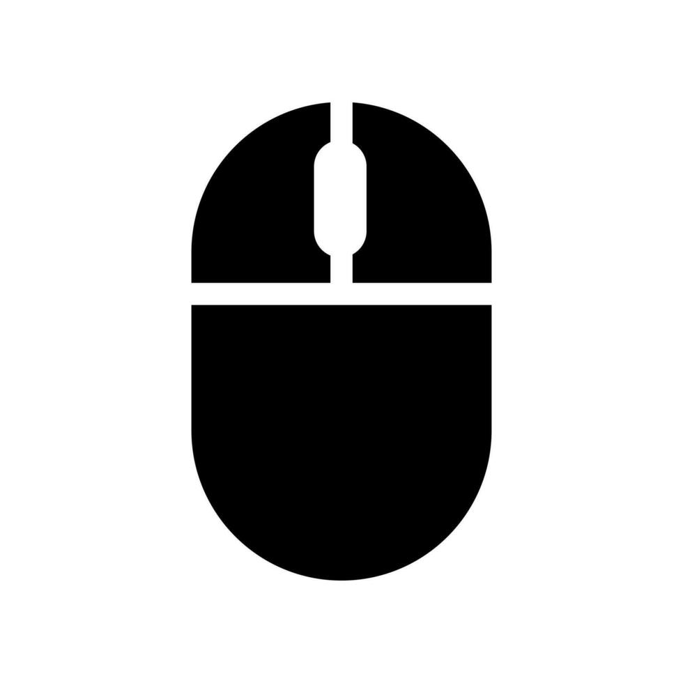 Computer Maus füllen Symbol Symbol Vektor. schwarz Glyphe Computer Maus Symbol vektor