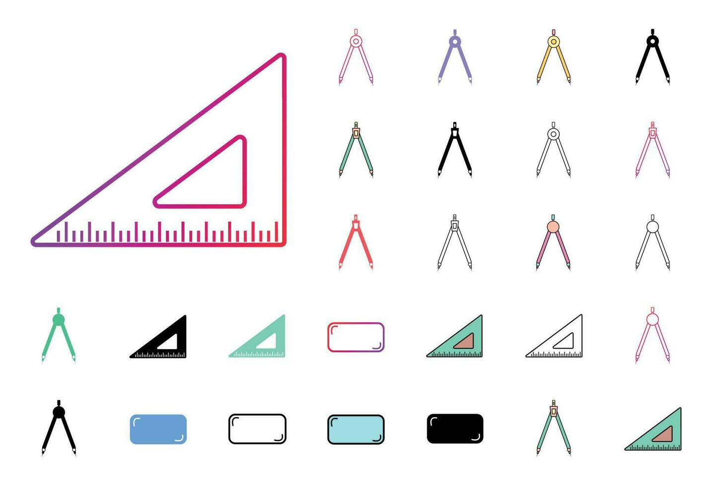 geometri ikon uppsättning vektor illustration