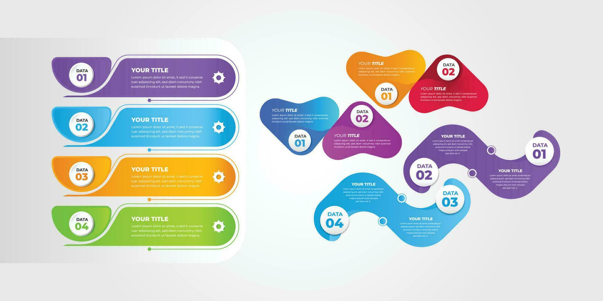 presentation företag infographic design mall med fyra steg vektor